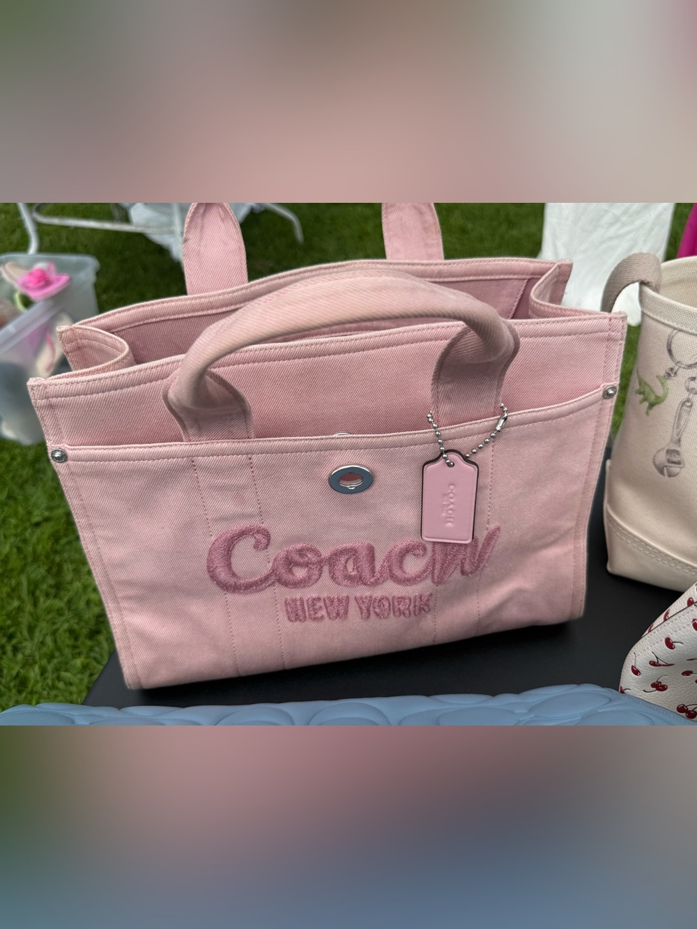 Coach Large Pink Canvas Tote Ballerina Pink